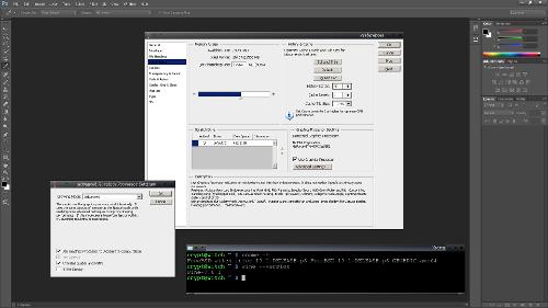 Скриншот: Photoshop на FreeBSD с хардварным ускорением