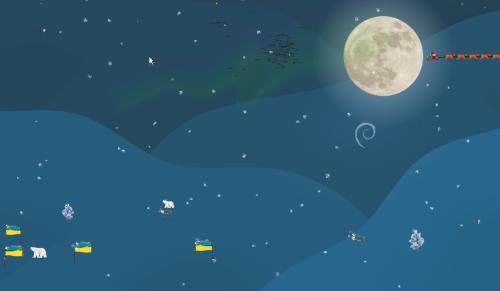Xsnow расжигает в Debian